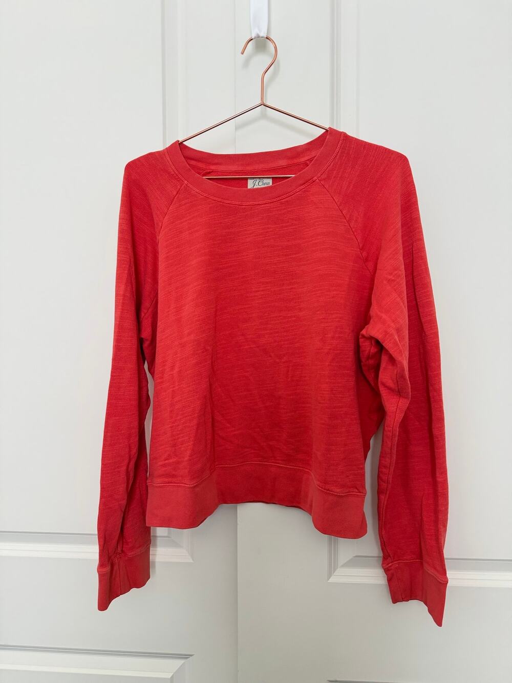 J Crew Vintage Fleece red orange dyed sweatshirt AB720